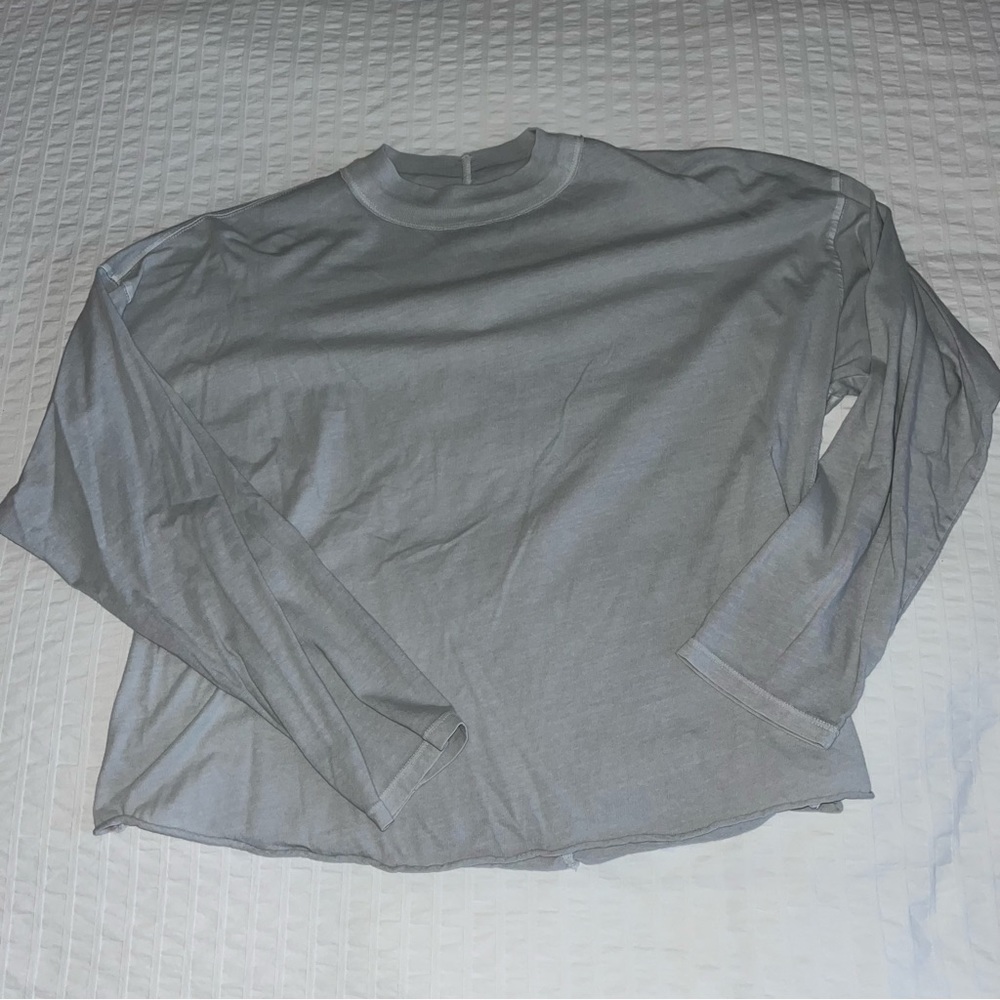 grey free people mock neck long sleeve